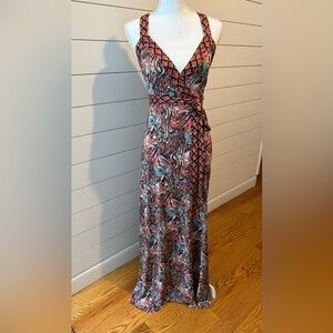Diane Von Furstenberg sleeveless maxi dress, paisley pattern